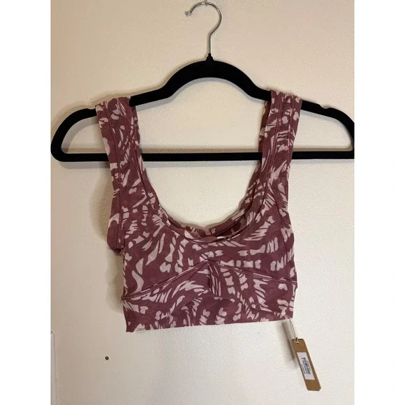 SKIMS Raspberry Swirl Maroon Wireless Summer Mesh‎ Scoop Bra Bralette Size M NWT - Picture 2 of 3